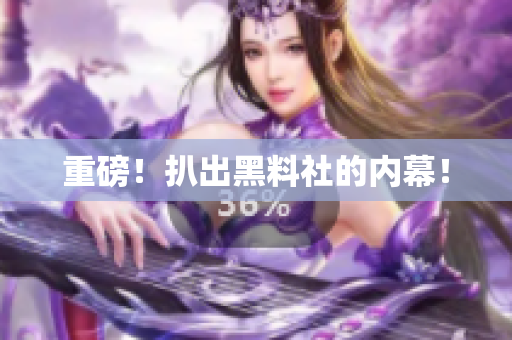 重磅！扒出黑料社的内幕！