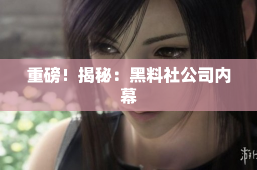重磅！揭秘：黑料社公司内幕