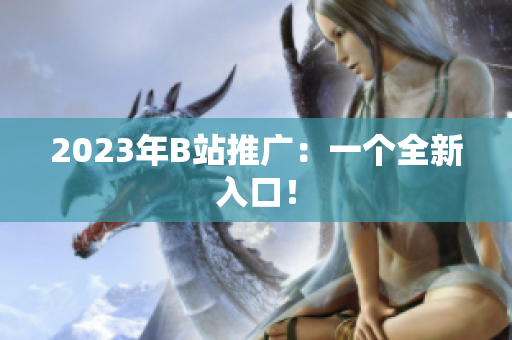 2023年B站推广：一个全新入口！
