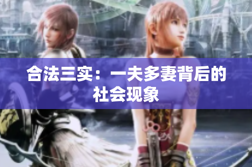 合法三实：一夫多妻背后的社会现象