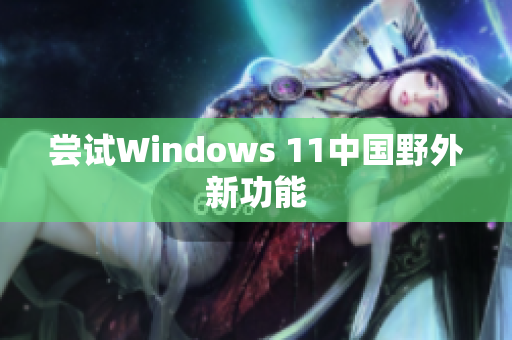 尝试Windows 11中国野外新功能