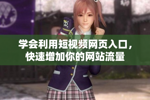 学会利用短视频网页入口，快速增加你的网站流量