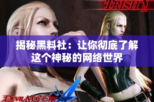 揭秘黑料社：让你彻底了解这个神秘的网络世界