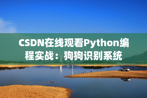 CSDN在线观看Python编程实战：狗狗识别系统