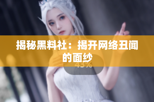 揭秘黑料社：揭开网络丑闻的面纱