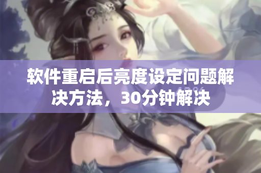软件重启后亮度设定问题解决方法，30分钟解决