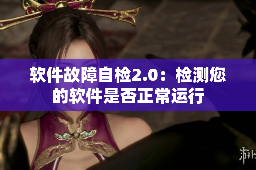 软件故障自检2.0：检测您的软件是否正常运行