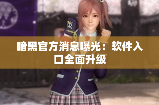 暗黑官方消息曝光：软件入口全面升级