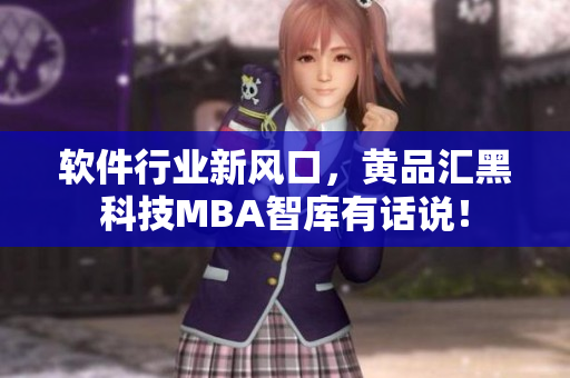 软件行业新风口，黄品汇黑科技MBA智库有话说！