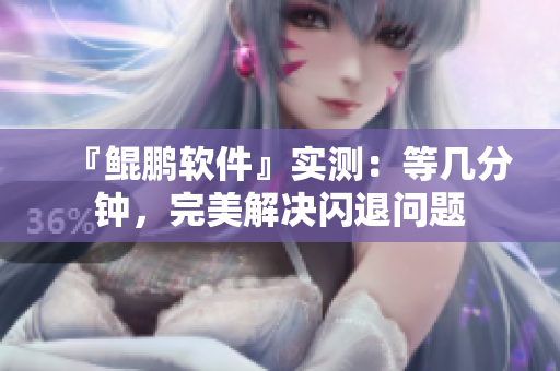 『鲲鹏软件』实测：等几分钟，完美解决闪退问题
