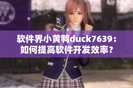 软件界小黄鸭duck7639：如何提高软件开发效率？