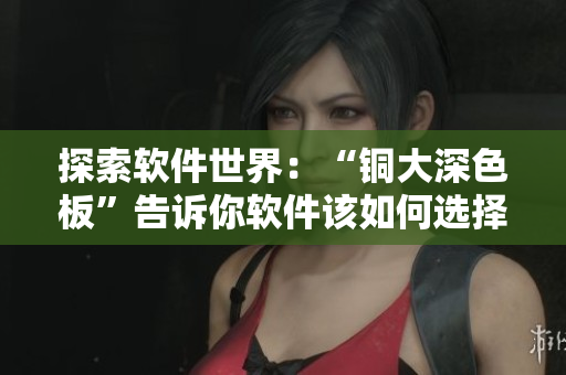探索软件世界：“铜大深色板”告诉你软件该如何选择