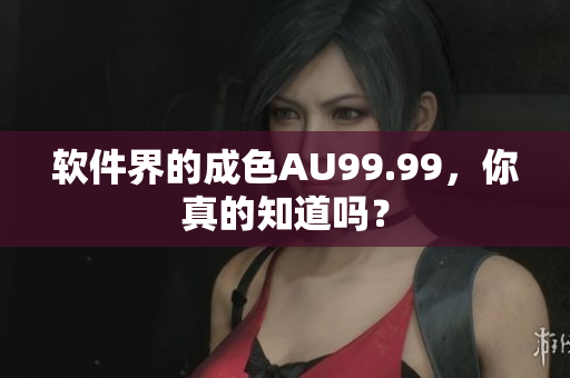 软件界的成色AU99.99，你真的知道吗？
