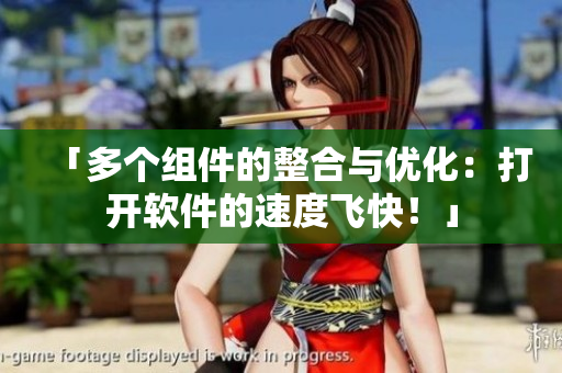 「多个组件的整合与优化：打开软件的速度飞快！」