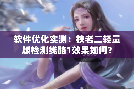 软件优化实测：扶老二轻量版检测线路1效果如何？