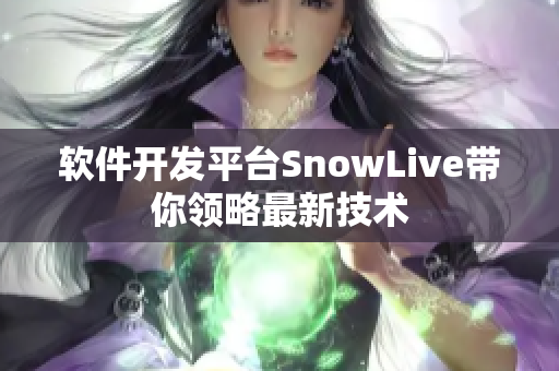 软件开发平台SnowLive带你领略最新技术